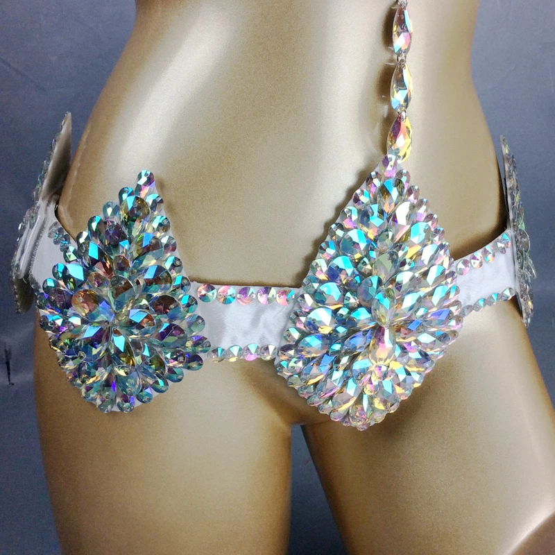 New Arrival Sexy Samba Carnival For Women Wire Bra & Belt stones Samba Suit  free shipping C021