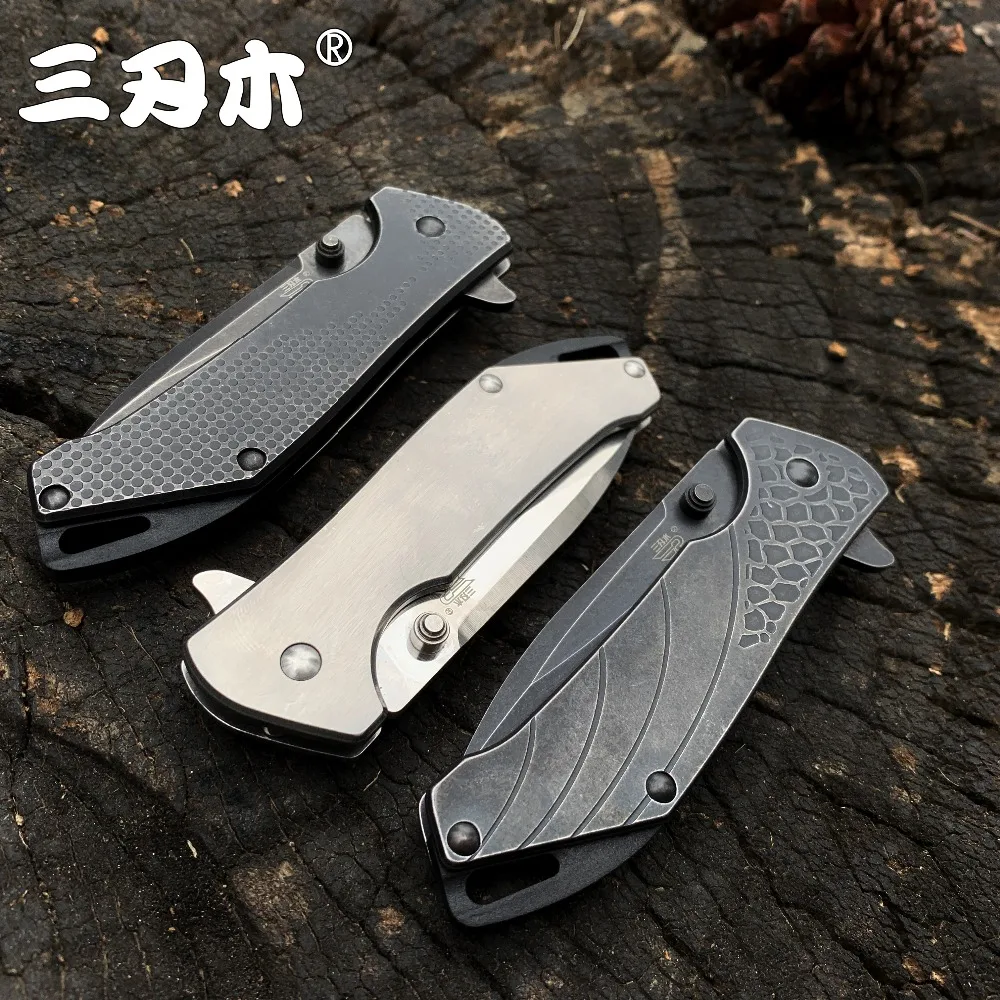 Sanremu 7089 LUY Folding Knife 12C27 Blade Stainless Steel Handle Outdoor Camping Hunting Survival Cutting EDC Pocket Knives