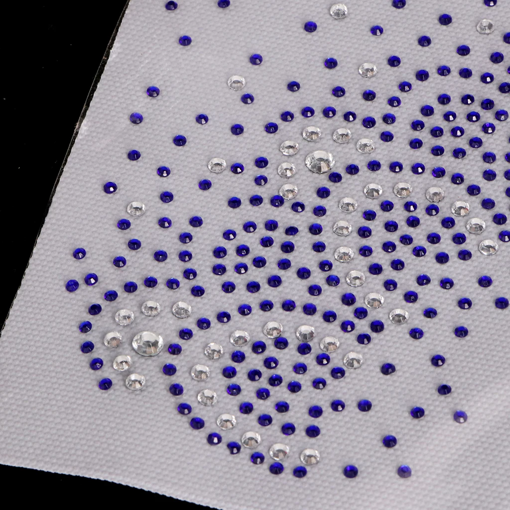 Floral Neckline Collar Trim Rhinestones Iron on Hot Fix Motif Heat Press Applique Patch