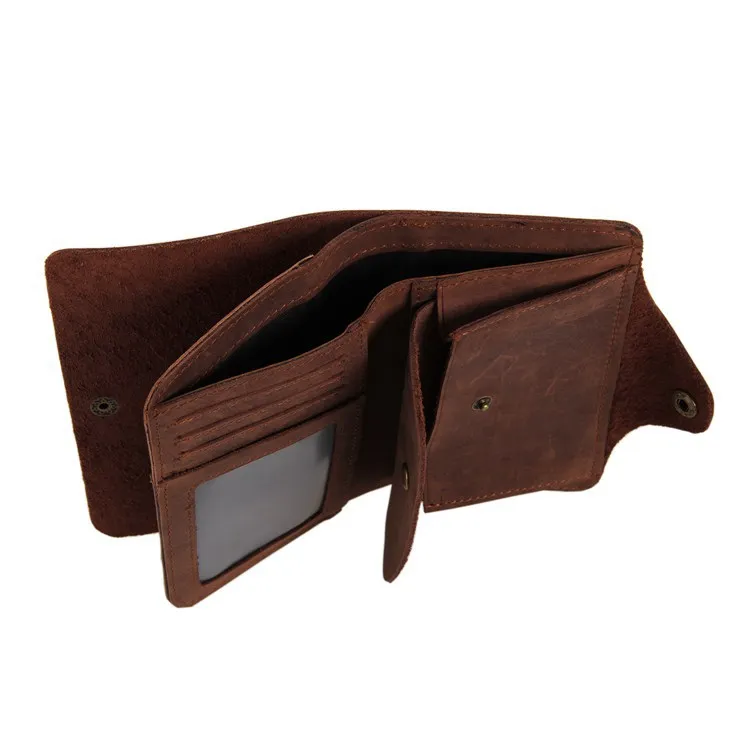 Брендовый дизайнерский винтажный коричневый из натуральной кожи Crazy Horse мужской кошелек держатель для кредитных карт Карманный Кошелек для монет для мужчин M8033