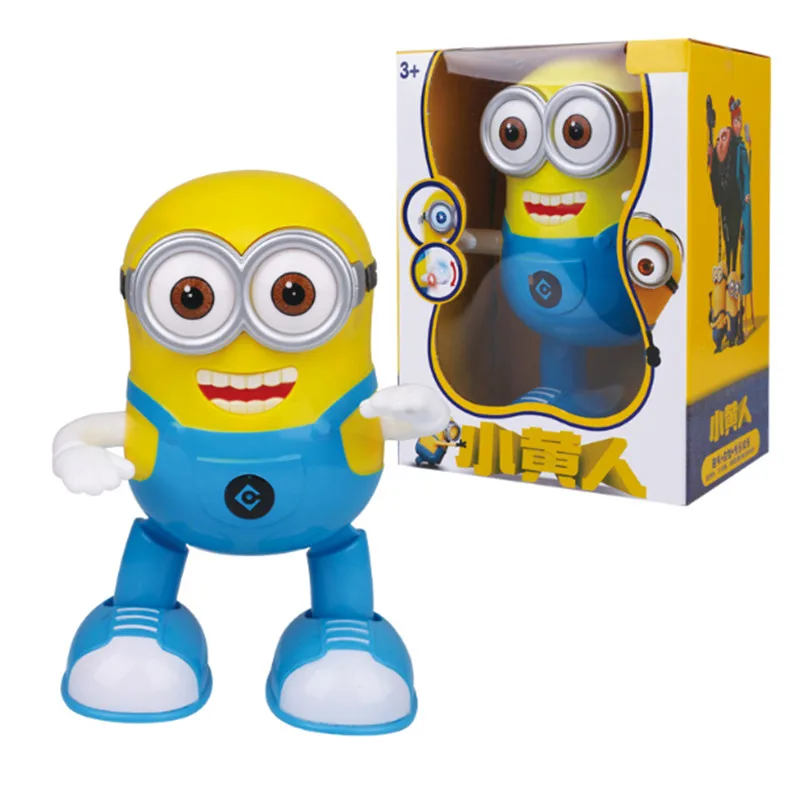 

2017 New Hot sell Electric music, Colorfull light dancing,little yellow, Minions english songs, children's electric toy robots