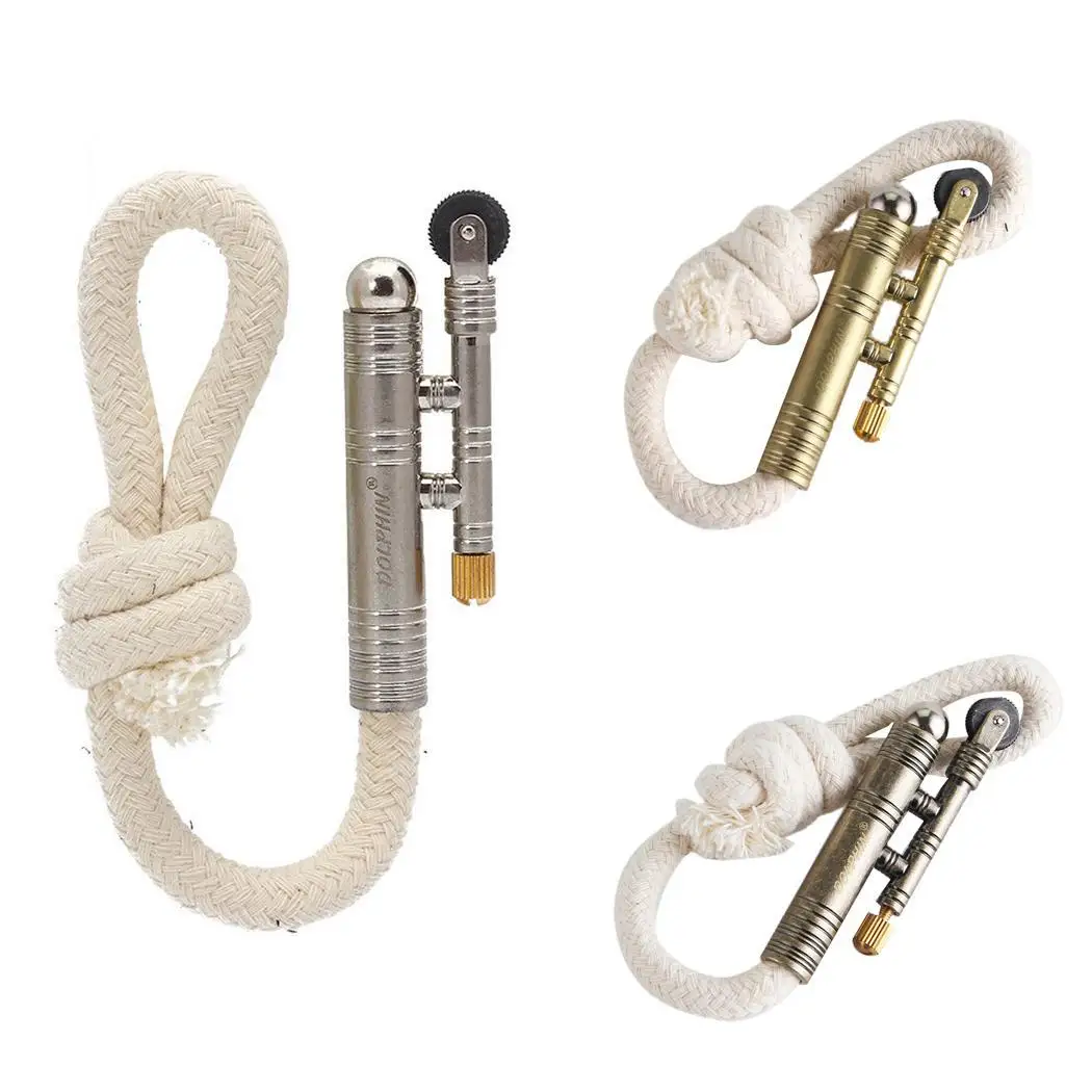 

Metal Rope Velvet lighter Outdoor Camping 141mm/5.6inch Fire Starter Gold, Silver, Bronze
