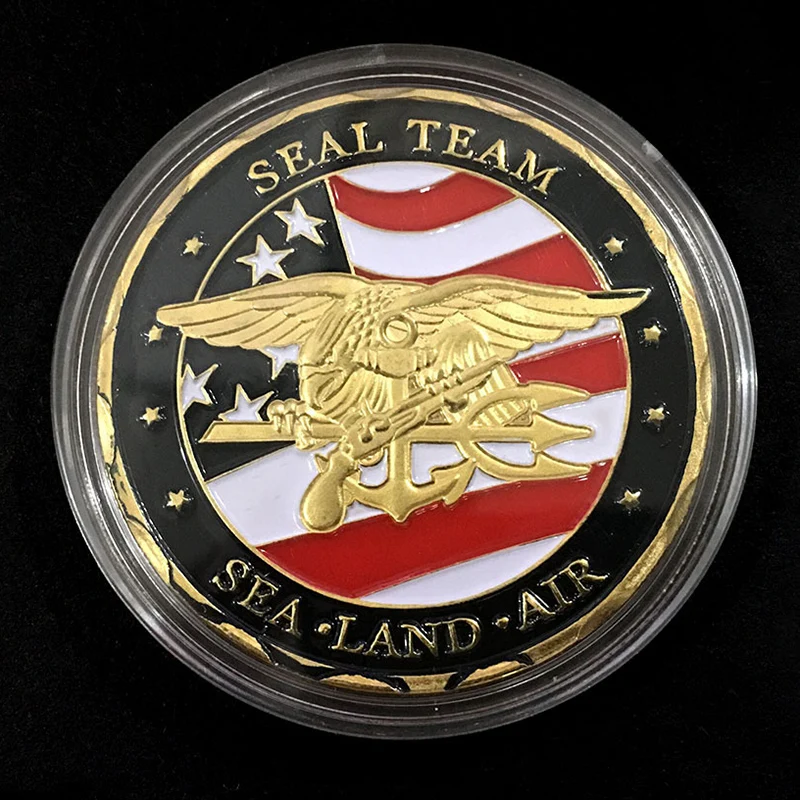 Изысканная сувенирная монета США Морская земля воздушные уплотнения команда позолоченный металл сша отдел военно-морского флота вызов золотые монеты
