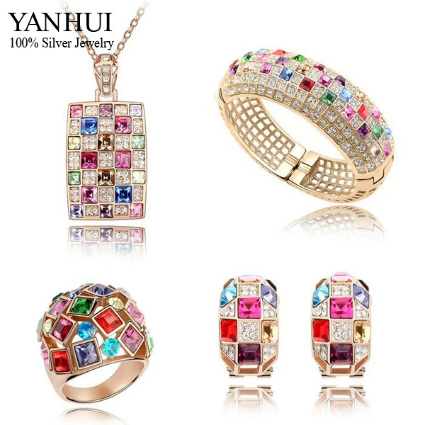 

Limited Edition!!! YANHUI Luxury Princess Gold Color Wedding Jewelry Bridal Sets Nice Crystal Bijoux Sets 4PCS/Sets YS054
