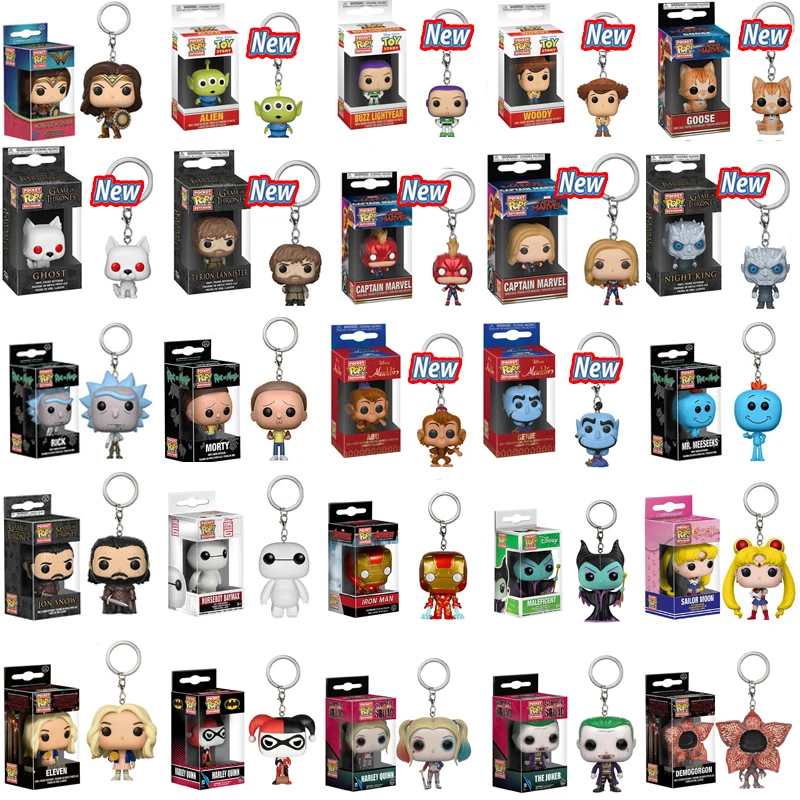 

Funko Pop Keychain Marvel Avengers Stitch Batman Bob Ross Jason Freddy Suicide Squad Toy Story Rick Morty Game of Thrones Toys