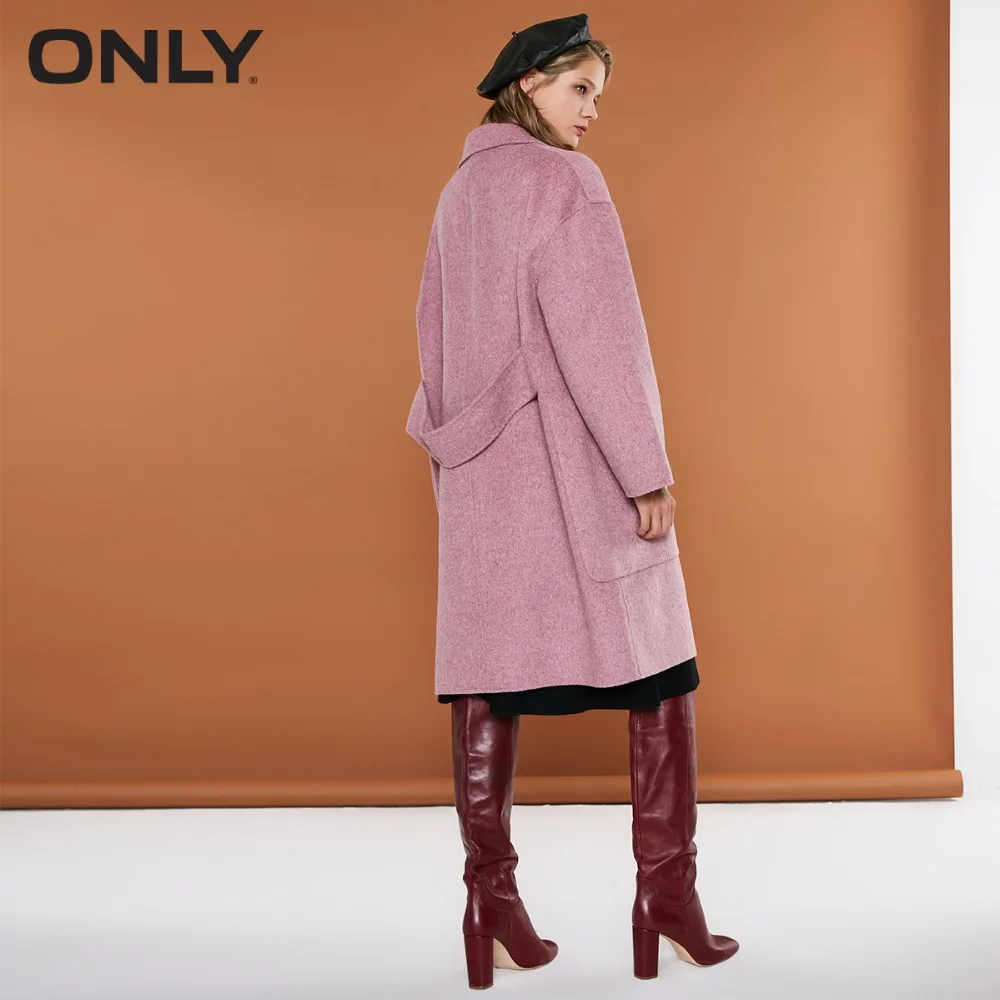 Kopen Alleen Vrouwen Winter Nieuwe Dubbelzijdige Wol Lange Wollen Jas Onzichtbare Knoopsluiting {Raktische Grote Pocket | 11844S506