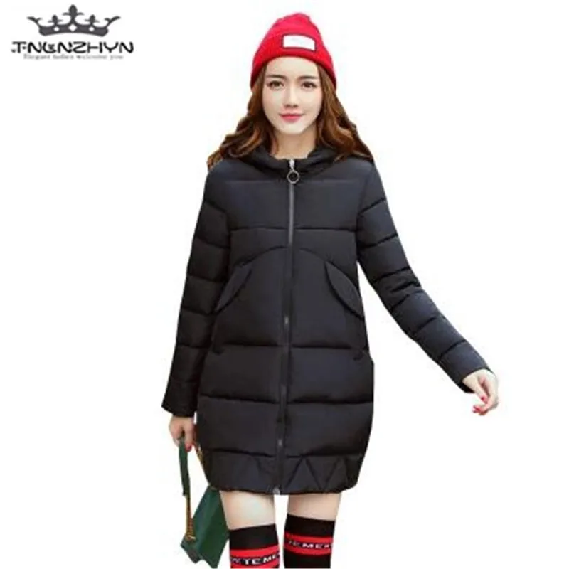 

tnlnzhyn 2017 New Winter Women Jacket Coat Fashion Hooded Down Cotton Jacket thick parkas Warm Outerwear Coat Y434