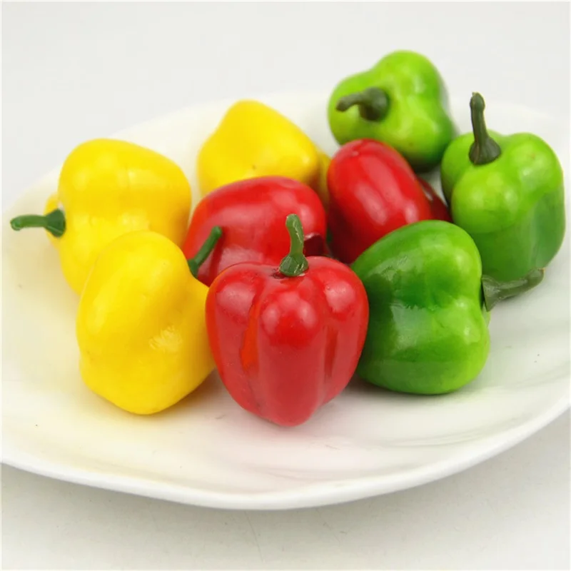 10 pcs 3.4cm Foam Chili Artificial Foam Plastic Vegetables Fake Artificial Fruit Model Party
