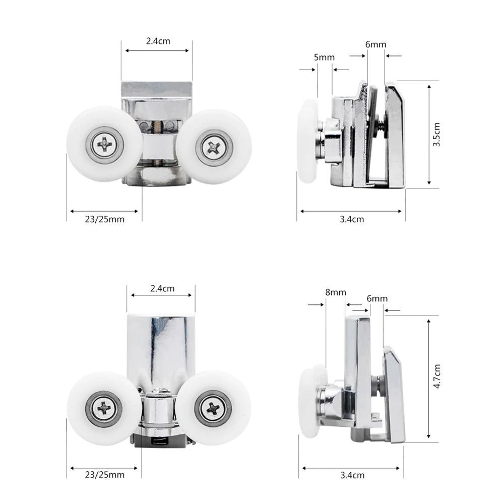 До 4 никель-металл-8 шт./компл. 23 мм 25 мм нейлон раздвижных Стекло ролики двери приводной ременный шкив Runner подшипник душевая кабина аппаратных аксессуары для ванной комнаты