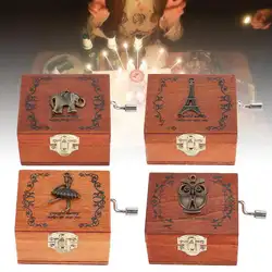 1 шт. деревянная рукоятка музыкальная шкатулка Механическая Классическая ремесла подарок на день рождения деревянная рукоятка тема
