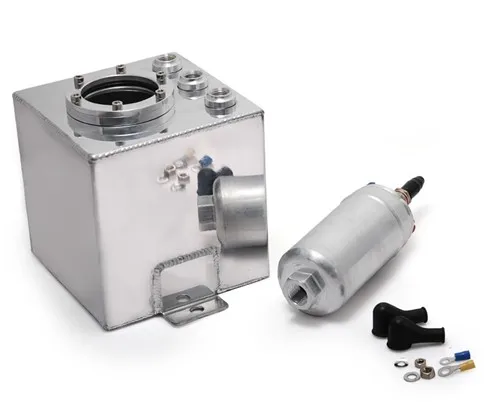 Universal 2L Aluminium Oil Catch Tank/Fuel Cell/Fuel Tank/Fuel Can with 044 Fuel Pump+3PC AN6 FITTING