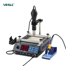 Yihua 853AAA 650 Вт SMD фена+ 60 Вт паяльники+ 500 Вт станция предварительного нагрева 3 функции в 1 Bga паяльная станция