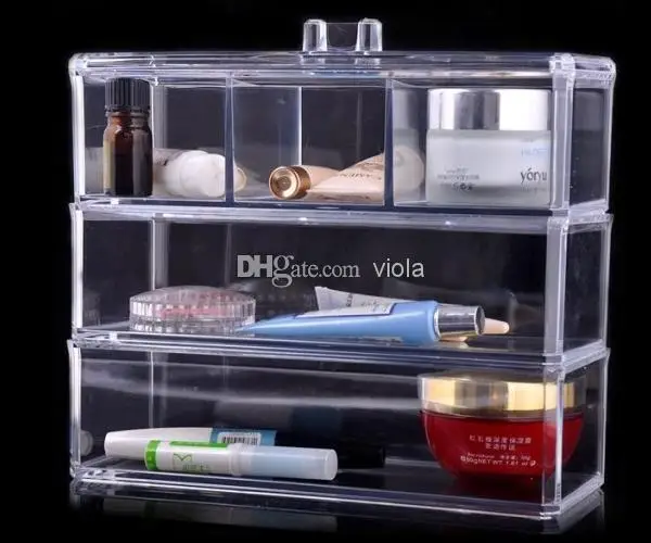New Clear Acrylic Makeup Cosmetics Organizer Luxury Crystal Insert