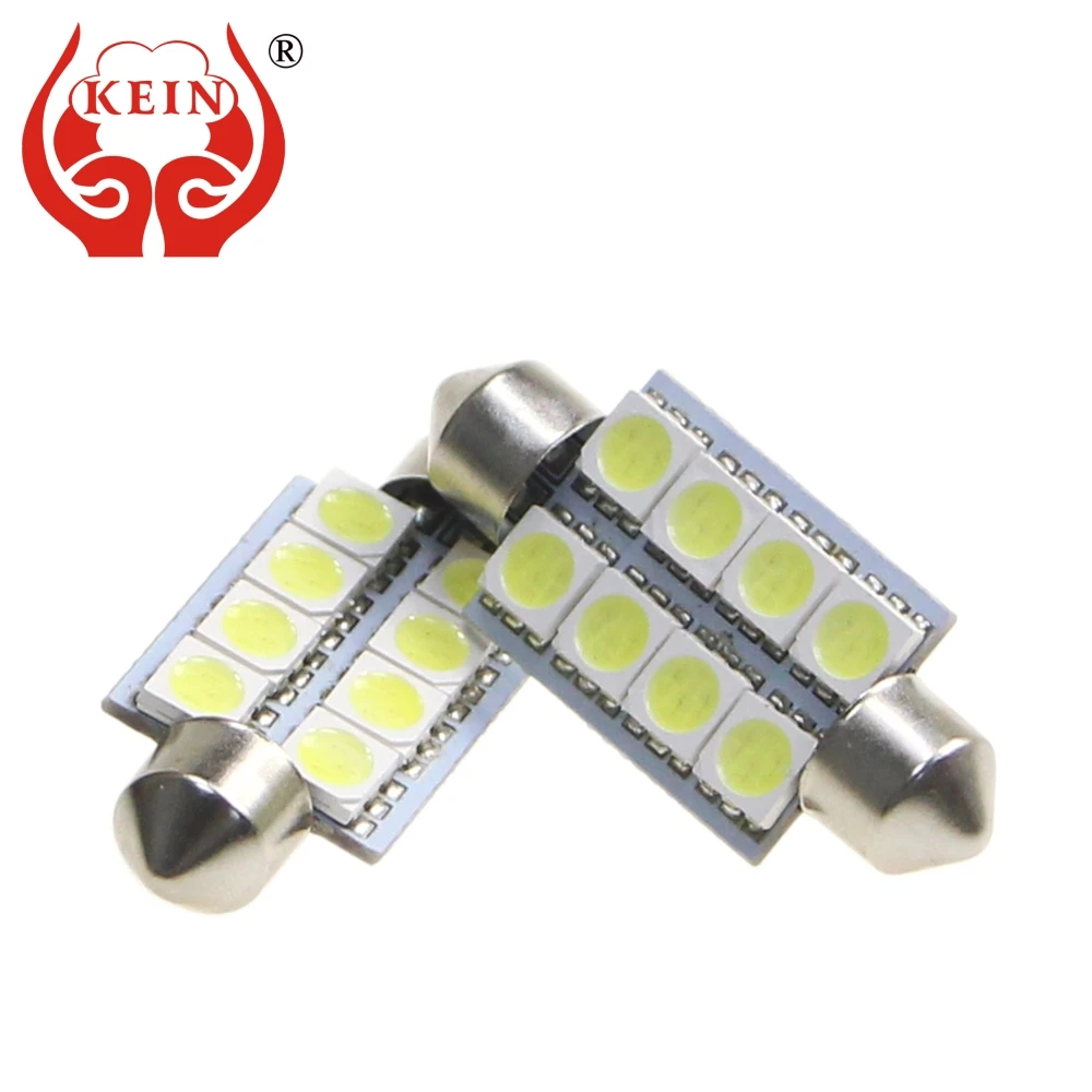 

KEIN 10PCS c5w festoon led bulb 41mm c10w c3w 5050 8smd led auto interior license plate dome signal light lamp vehicle white 12V