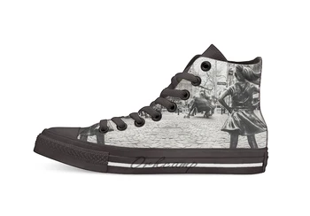 

Fearless Girl Bull NYC High Top Canvas Shoes Flat Casual Custom Unisex Sneaker Drop Shipping