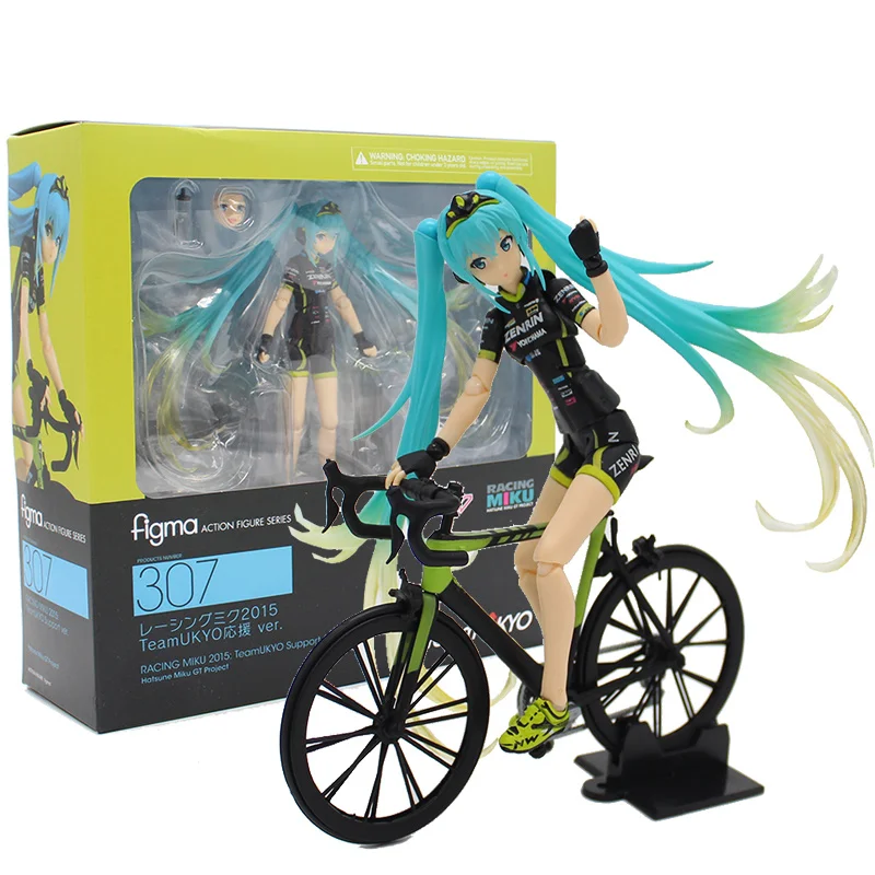 

Hatsune Miku Figma 307 RACING MIKU 2015: TeaomUKYO Support ver. PVC Action Figure Collection Model Toy 14cm