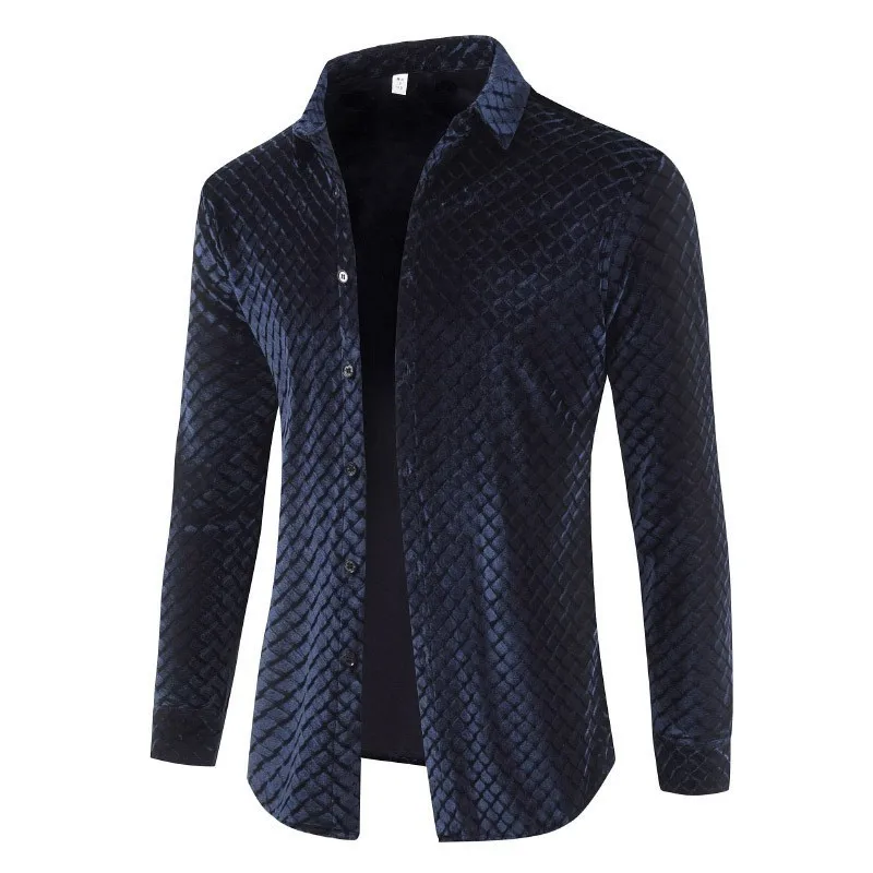2018 الخريف جديد الرجال المخملية قمصان مربعة النقش الذكور طويلة الأكمام صالح سليم المخملية قميص واحد الصدر عارضة الأعمال قمم قمصان 3XL 2018 الخريف جديد الرجال المخملية قمصان مربعة النقش الذكور طويلة الأكمام صالح سليم المخملية قميص واحد الصدر عارضة الأعمال قمم قمصان 3XL