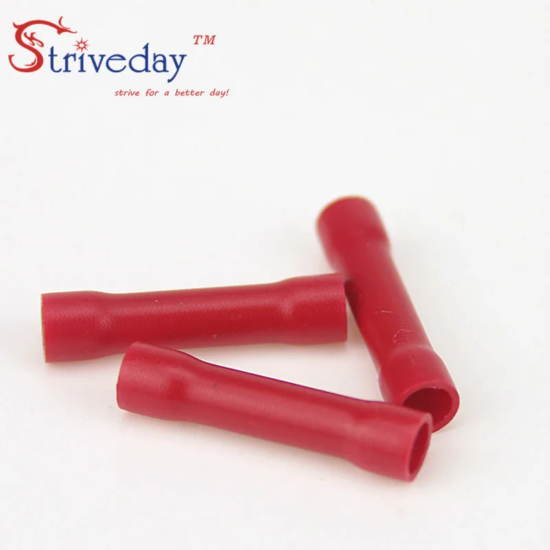 

1000pcs/lot high quality BV1 Red Flared Butt Insulated Connector Terminals Crimp