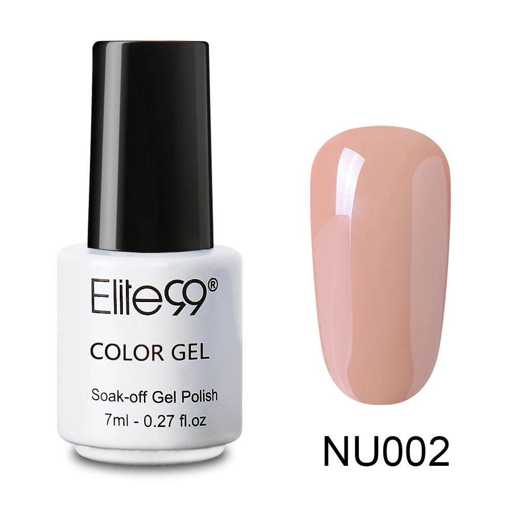 NU002 Elite99, 7 мл, чистый цвет, 1 шт., Гель-лак, Полупостоянный замачиваемый лак для ногтей для УФ-и светодиодной лампы, Модный маникюр, Гель-лак для ногтей - Цвет: NU002
