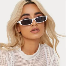 Женские маленькие солнцезащитные очки квадратный Винтаж ретро тонкие солнцезащитные очки кошачий глаз от именитых дизайнеров красный очки женские Оттенки Óculos UV400