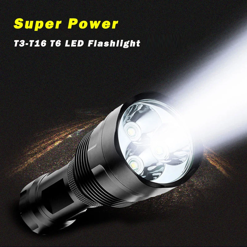 

Powerful 48000Lm Flashlight 3-16*L T6 LED Outdoor Lighting Waterproof Torch Lanterna Hunting for 18650/26650 Battery