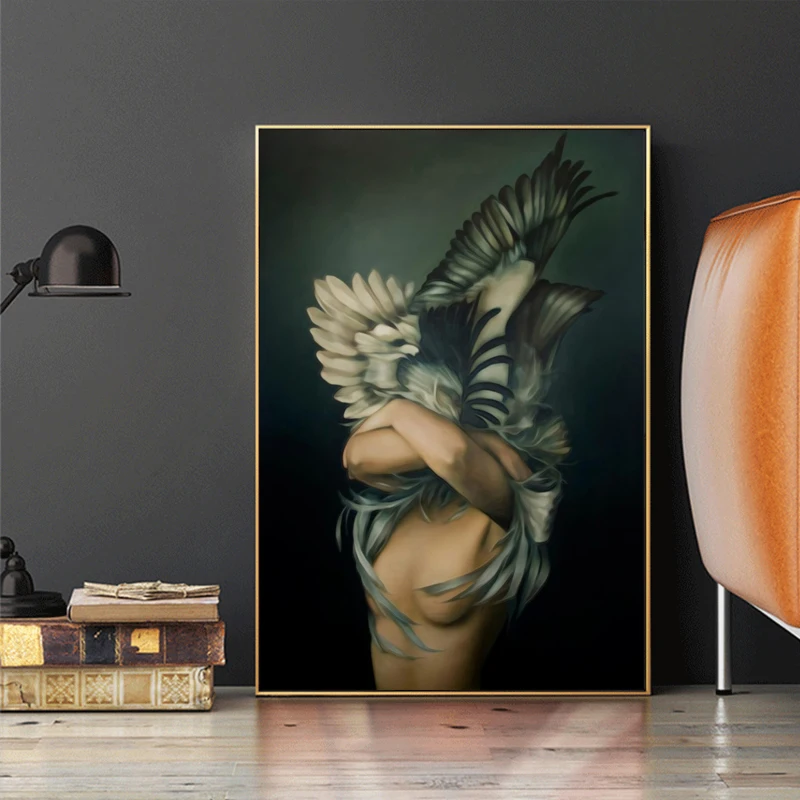 OUCAG Posters And Prints Kinds Of Feather Women Decor Modern Painting Canvas Art Wall Pictures For Living Room No Frame RW016 | Дом и сад