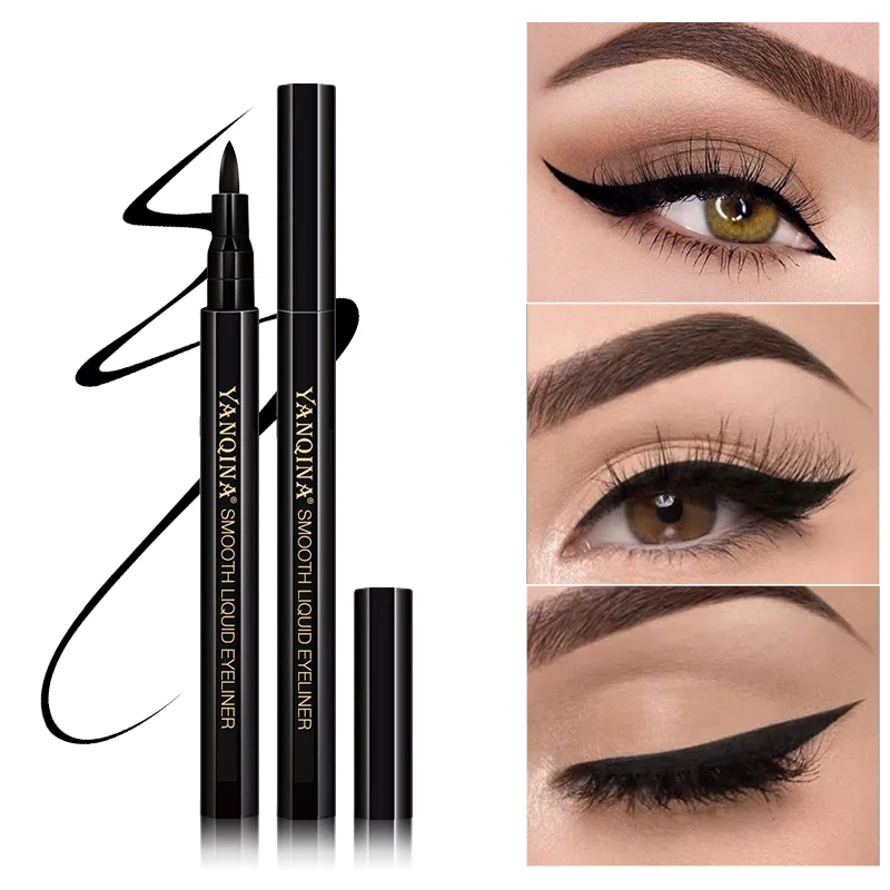 

1 Pc Smooth Black Liquid Eyeliner 36H Long Lasting Waterproof Eyeliner Pencil Smudge Proof Easy to Wear Cosmetic Eye Liner