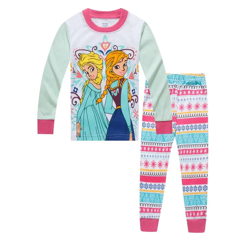 Весенняя Детская Хлопковая пижама для мальчика, милая детская пижама с длинными рукавами из 2 предметов, одежда для сна с героями мультфильмов для девочек, детская пижама, DF677 - Цвет: color at picture