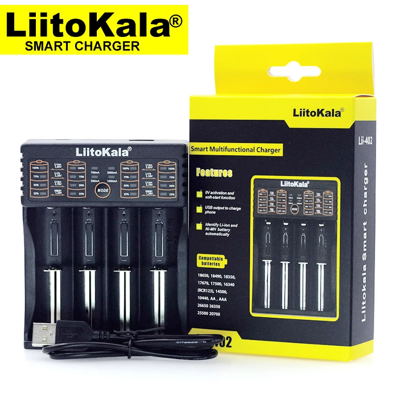 Liitokala Lii-S2 Lii-402 18650 Charger, Charging 18650 1.2V 3.7V 3.2V 18350 26650 NiMH Lithium Battery Charger Liitokala Lii-S2 Lii-402 18650 Charger, Charging 18650 1.2V 3.7V 3.2V 18350 26650 NiMH Lithium Battery Charger