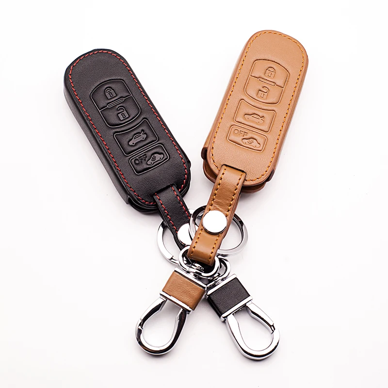 

Leather Car Key Case Key Cover for MAZDA 3/6 / MX-5 Miata (2009-2012) CX-7 / CX-9 (2010-2012) Fob shell car keys accessories