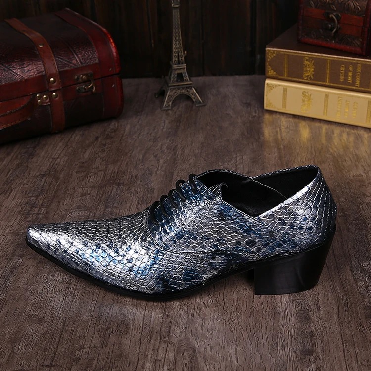 Altura De Aumento Plata as Británico As Diseño Show Boda Show Alpargata Zapatos Oro Populares Brogue Serpentina Mezclado Lujo Mens Cuero 7qtPqAw8