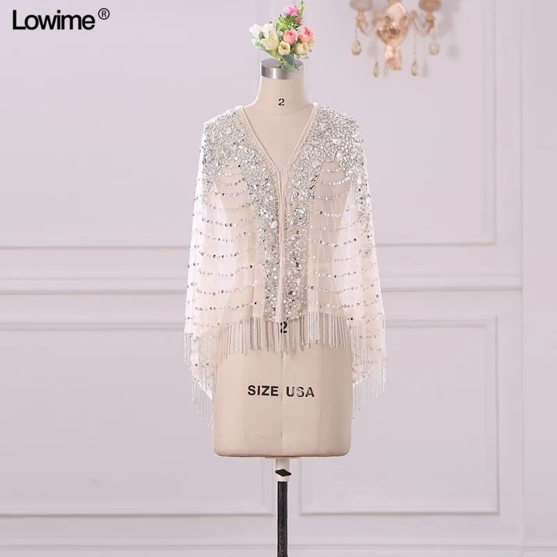 Sexy Women Wedding Jacket Full Beading Crystal Warp Long Sleeves Jackets Customized Warp Elegannt Jacket Women (3)