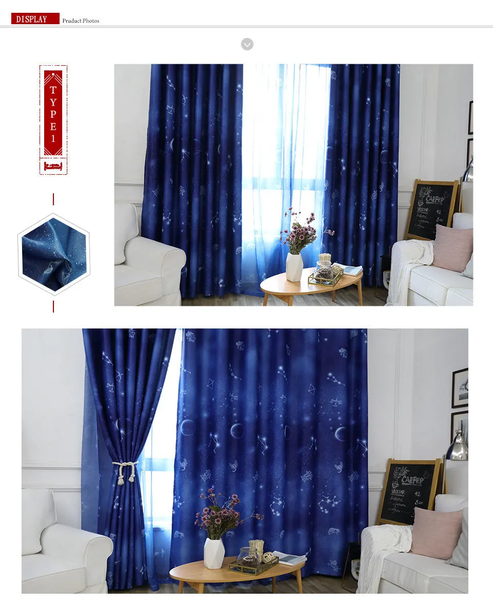 95% затемненные синие затемненные занавески для гостиной, современные шторы в спальню для окон, занавески, ткань Cortina