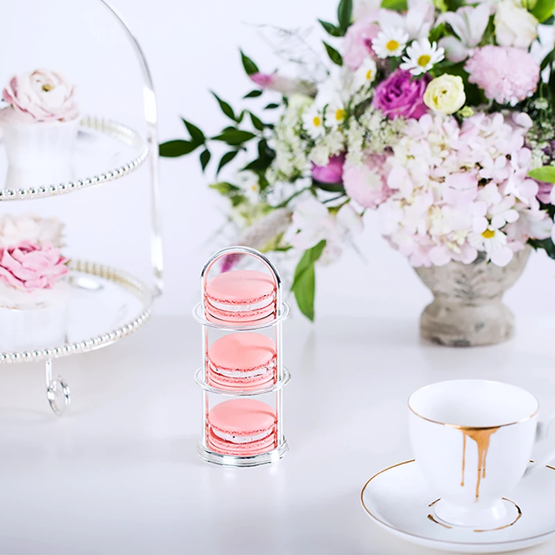 

Silver Color Cupcake Plates Coffee Baking Shop Macaron Display Stands Cake Food Tray for Birthday Wedding Party Supplies