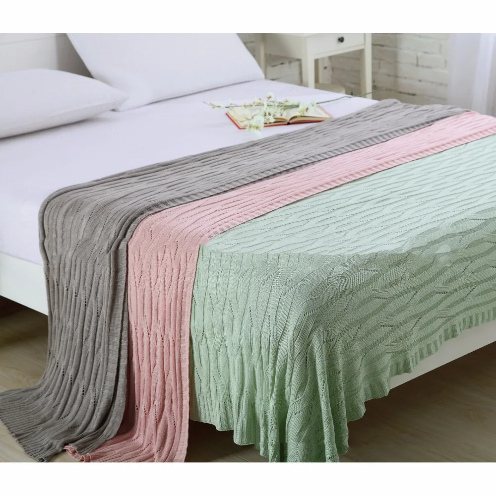 New Bamboo fiber knitted blankets Luxury Hotels custom models Home sofa