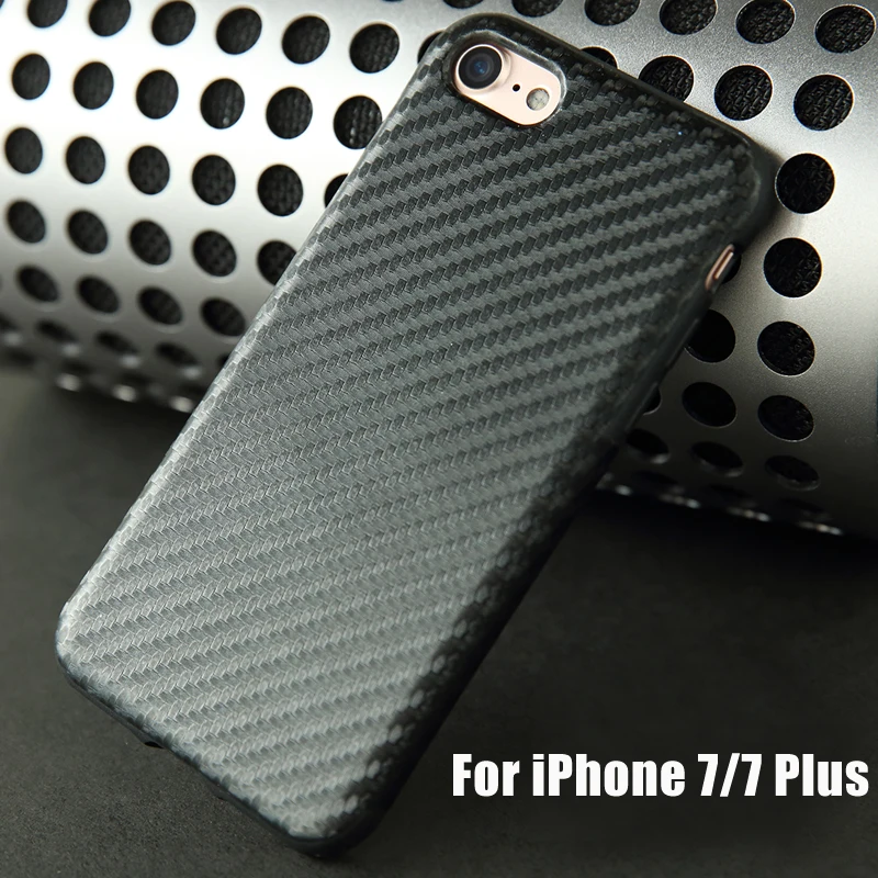 

Rock Synthetic Fiber Cell Phone Cases For iPhone 7 Plus iphone 7 Aesthetic Stylish carbon fiber texture Soft TPU Back Cover Case