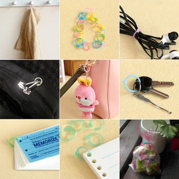 

12pcs/bag Colored Easy Ring Paper Book Loose Leaf Binder Keychain Key Ring for DIY Album Book Binder Color Random