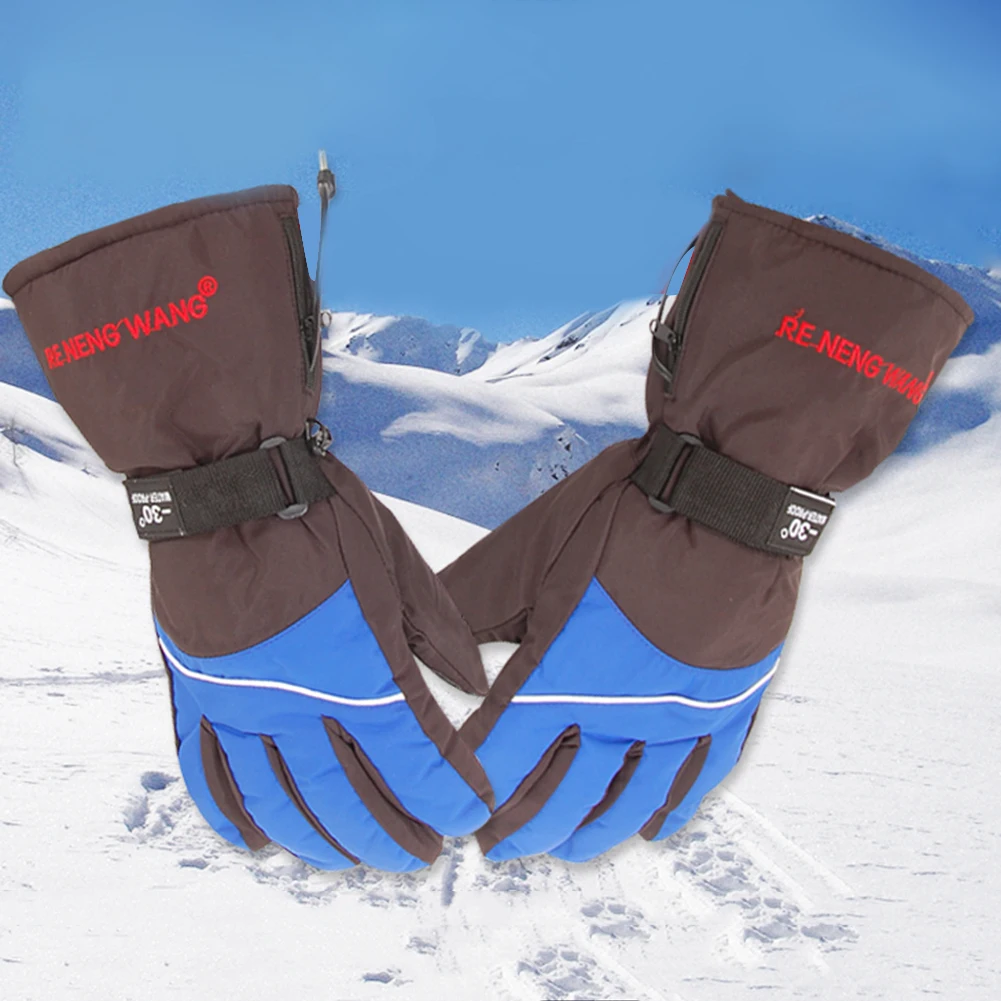 Подогрев Прихватки для мангала USB литиевых батарея зарядки теплые спортивные лыжные перчатки Зима Открытый снегоход езда пять пальцев