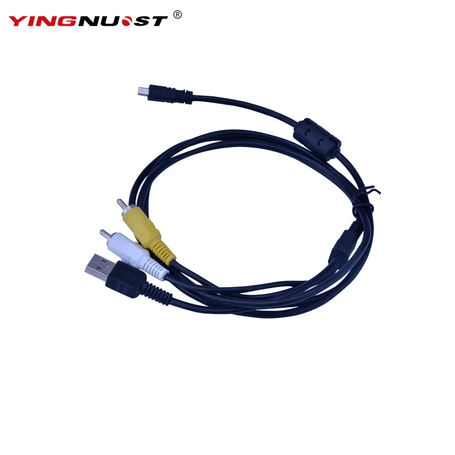 

YINGNUOST 1.5M 8Pin Mini USB AV Cable 2in1 Cord For Sony VPC-S7/VPC-S60/VPC-S500 T700 E6 E7 E60 S4 S5 S6 S7 Camera Video Cable