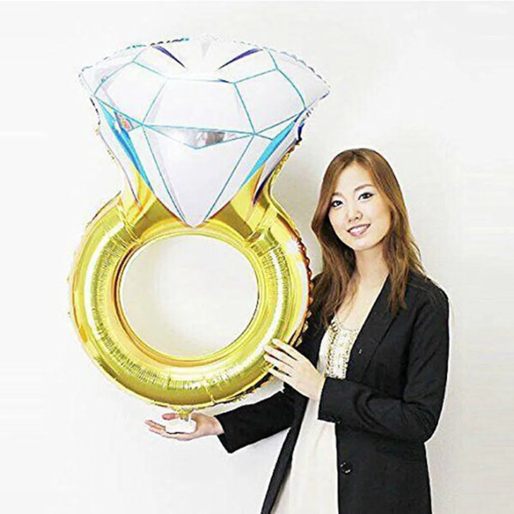 

Large Size 110x63CM 43inch Diamond Ring Foil Balloons 20pcs Wedding Supplies Inflatable Helium Air Balloon Event Party Supplies