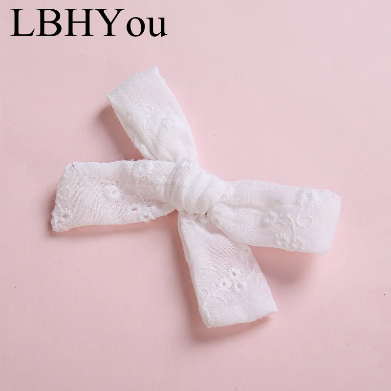 

1pcs Handmade Soild Colors Cotton Lace Hair Barrettes School Girls Alligator Clips Hair Bows Newborn Kids Girls Hair Wear