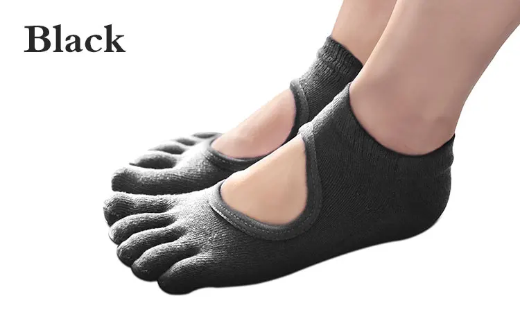 1 пара новых Противоскользящих спортивных носков для йоги, прочные цветные хлопковые женские носки для йоги с пятью пальцами, 8 цветов A