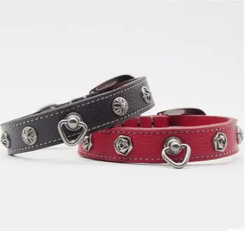 

The pet dog collars. Soft leather dog collars. Can match stainless steel dog tag in small and medium-sized dog
