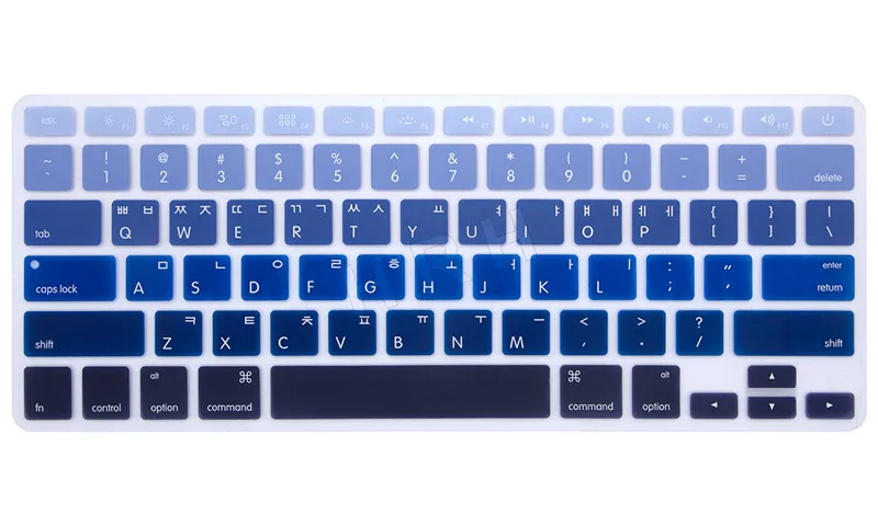 Fore силиконовый чехол для клавиатуры протектор кожи для Macbook Air Pro retina 13 15 17 старый быть радугой градиент корейский США - Цвет: fade Blue