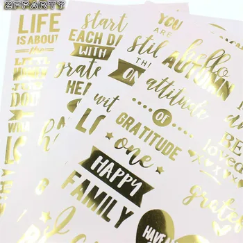 

ZFPARTY New Gold Happy Family Rub On for Scrapbooking DIY Projects/Photo Album/Card Making Crafts 1pc/lot