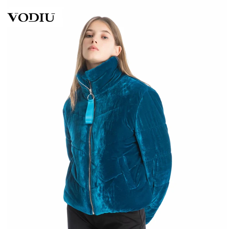 

Women Winter Parka 2019 Velet Coat Thick Solid Stand Collar Casual Outwear For Female Casual Winter Parka Women Coats Streetwear