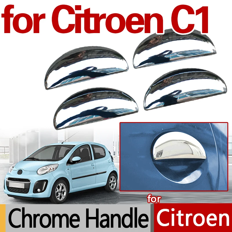 for Citroen C1 2005 2014 Chrome Styling Door Handle Covers