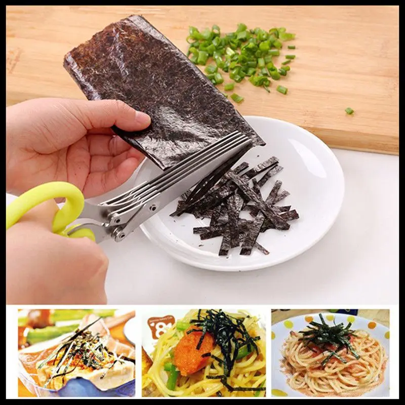 

Kitchen shears 5 Layers Blade Scallion Scissors Multifunctional Kitchen Shredded Knives Fruit Vegetable Cut Cooking Tools