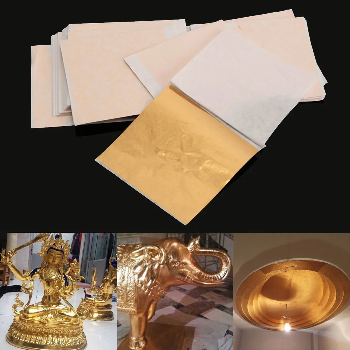 Завышенная стоимость 100 листов лист из золотой фольги алюминий с позолоченными листьями ремесла Декоративные ремесло бумаги украшения для мебели 8x8,5 см