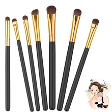 7 Unids/set Pincel maquillaje profesional Pinceles de Maquillaje de Pelo de Caballo de Sombra de Ojos Cosméticos Fundación Pinceles de Maquillaje Set